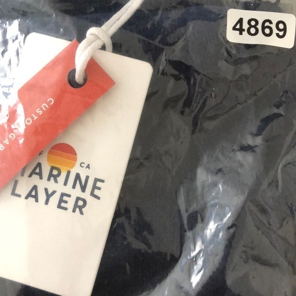 Marine Layer Moonlight Velour Joggers Drawstring Waist Sweatpants Navy NWT L - Picture 8 of 8